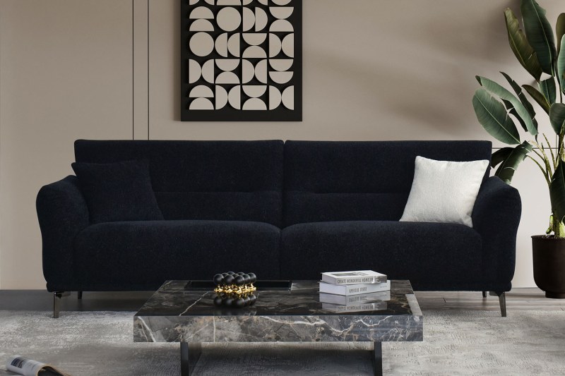 Albany 4 Seater Sofa in Black Lux Boucle Albany 4 Seater Sofa in Black Lux Boucle