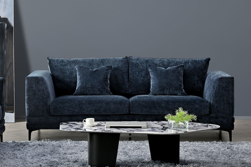 Lenox 3 Seater Sofa in Aegean Blue Velvet Lenox 3 Seater Sofa in Aegean Blue Velvet