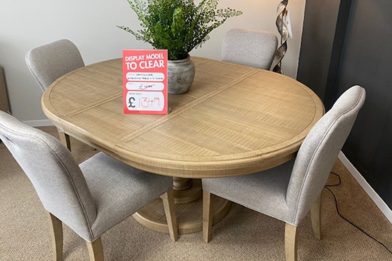 Ex-Display St Austell - Gallery Direct Vancouver Ext Dining Table + 4 Chairs Ex-Display St Austell - Gallery Direct Vancouver Ext Dining Table + 4 Chairs
