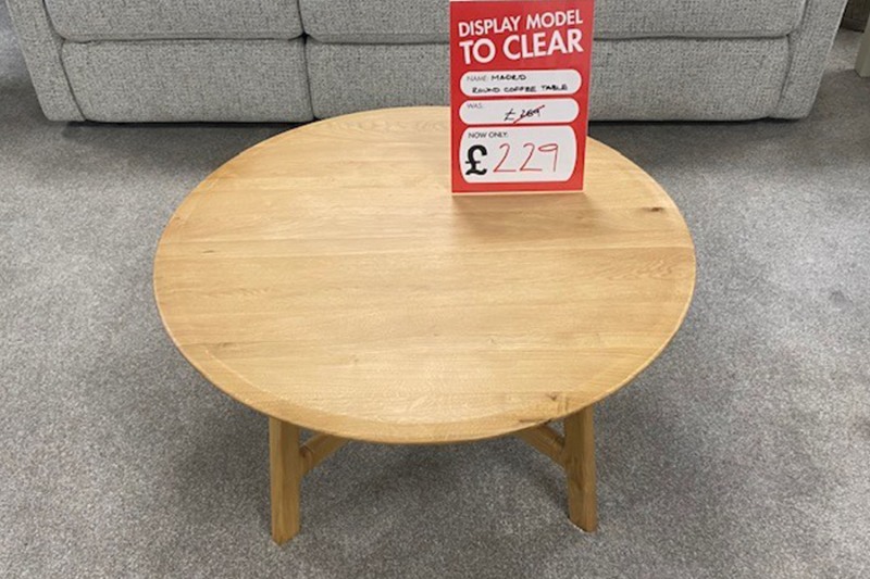 Ex-Display St Austell - Gallery Direct Madrid Natural Oak Round Coffee Table Ex-Display St Austell - Gallery Direct Madrid Natural Oak Round Coffee Table