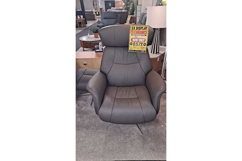 Ex-Display Plymouth - Murcia Leather Match Swivel Chair & Stool Ex-Display Plymouth - Murcia Leather Match Swivel Chair & Stool