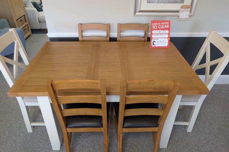 Ex-Display Newquay - Cotswold Extending Table and 6 Mismatched Chairs Ex-Display Newquay - Cotswold Extending Table and 6 Mismatched Chairs