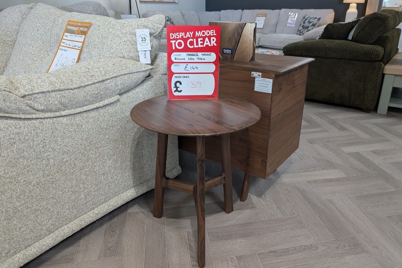 Ex-Display Newquay - Gallery Direct Madrid Round Side Table Walnut Ex-Display Newquay - Gallery Direct Madrid Round Side Table Walnut