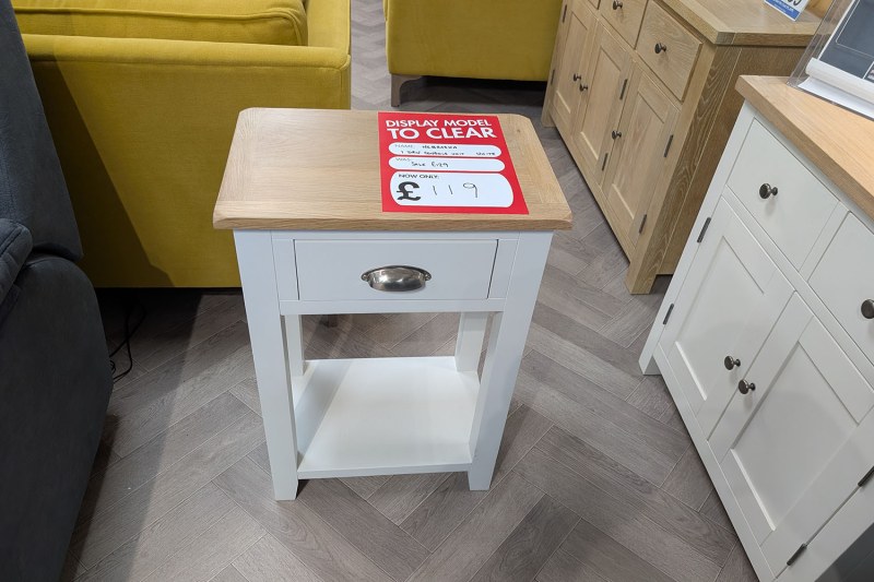 Ex-Display Newquay - Nebraska 1 Drawer Console Unit Painted White Ex-Display Newquay - Nebraska 1 Drawer Console Unit Painted White