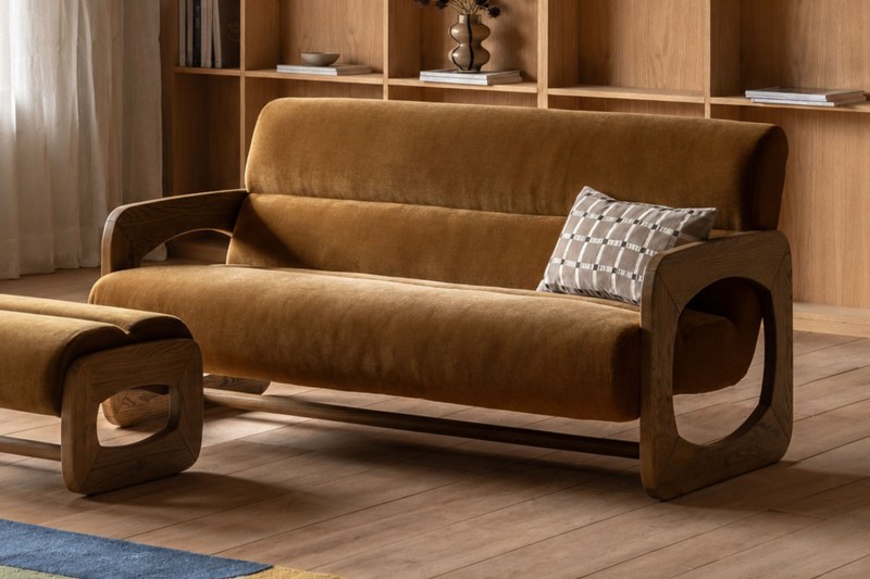 Gallery Direct Marco 3 Seater Sofa in Verona Golden Gallery Direct Marco 3 Seater Sofa in Verona Golden