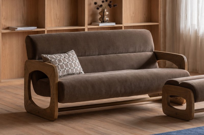 Gallery Direct Marco 3 Seater Sofa in Verona Sepia Gallery Direct Marco 3 Seater Sofa in Verona Sepia