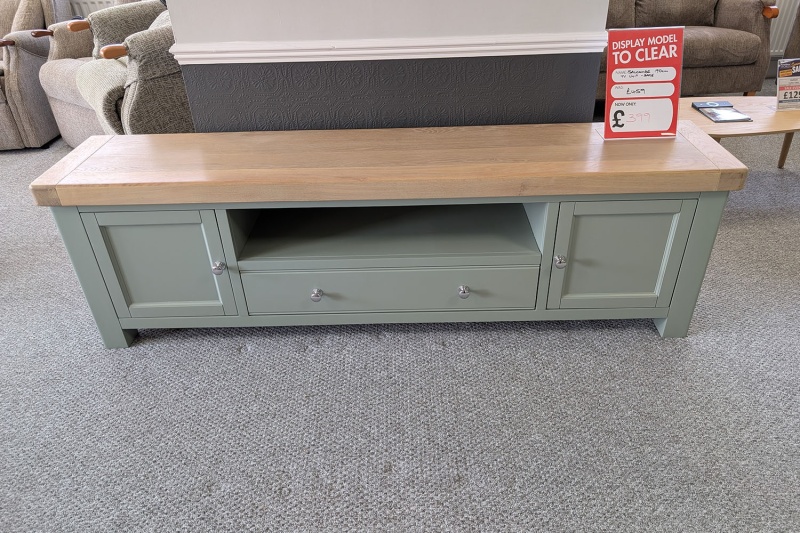 Ex-Display Newquay - Salcombe Sage Painted 190cm TV Unit Ex-Display Newquay - Salcombe Sage Painted 190cm TV Unit