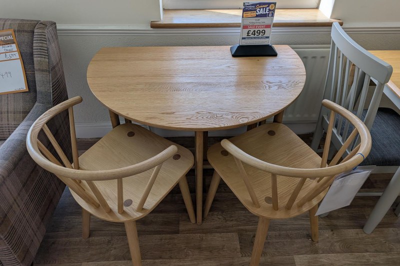 Ex-Display Newquay - Gallery Direct Craft Folding Dining Table Natural + 2 Chairs Ex-Display Newquay - Gallery Direct Craft Folding Dining Table Natural + 2 Chairs