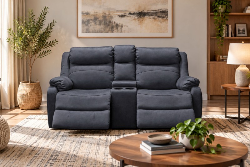 Ellena Marble Grey 2 Seater Recliner Sofa with Storage Ellena Marble Grey 2 Seater Recliner Sofa with Storage