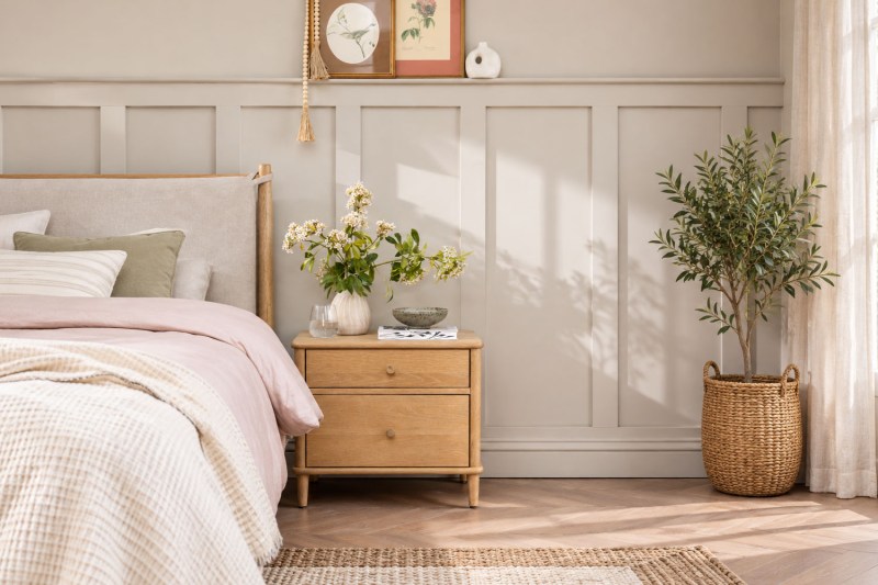 Willow Solid Oak Nordic 2 Drawer Bedside Table Willow Solid Oak Nordic 2 Drawer Bedside Table