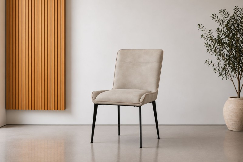 Rebecca Textured PU Leather Dining Chair in Misty (Pair) Rebecca Textured PU Leather Dining Chair in Misty (Pair)