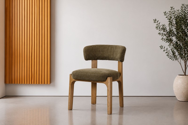 Elenor Green Fabric Dining Chair (Pair) Elenor Green Fabric Dining Chair (Pair)