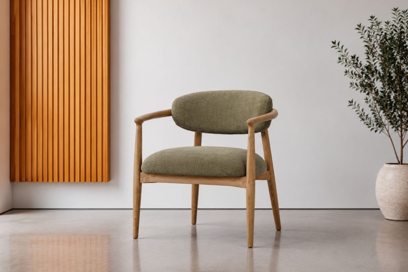 Scarlett Fabric Arm Chair in Green Scarlett Fabric Arm Chair in Green