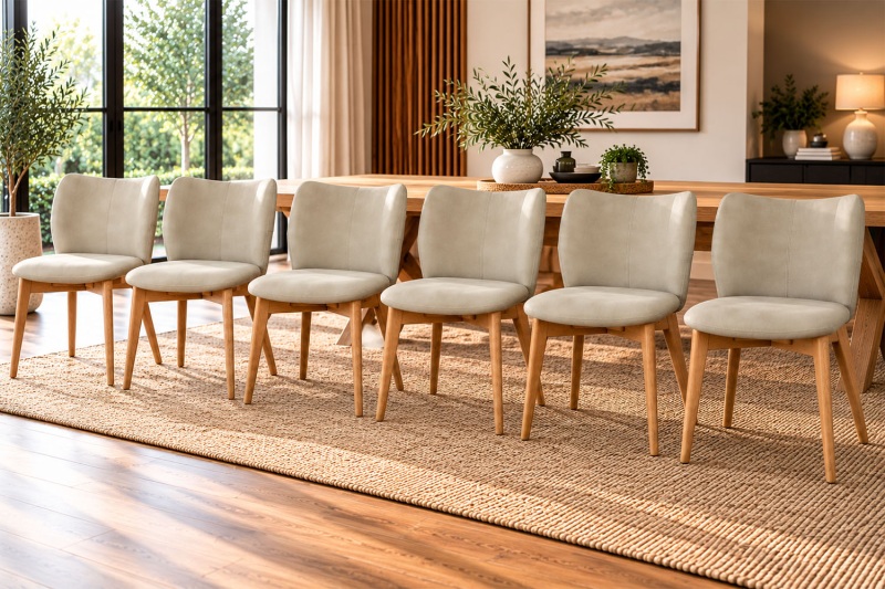 Spencer PU Leather Misty Dining Chairs (Set of 6) Spencer PU Leather Misty Dining Chairs (Set of 6)