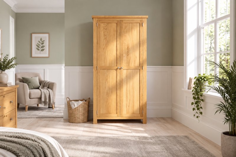 Dorset Oak All Hanging Double Wardrobe Dorset Oak All Hanging Double Wardrobe