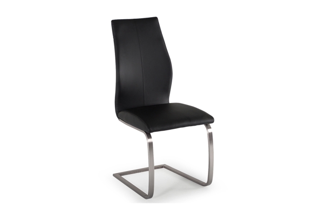 Vida Living India Black Dining Chair with Brushed Steel Legs