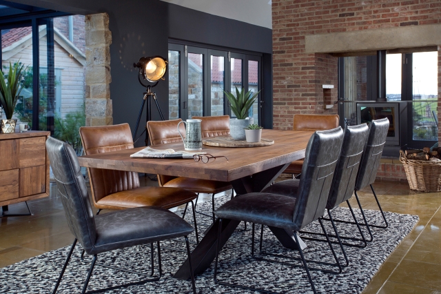 Baker Furniture Samba Solid Oak 200cm Holburn Star Base Dining Table & 6 Cooper Dining Chairs