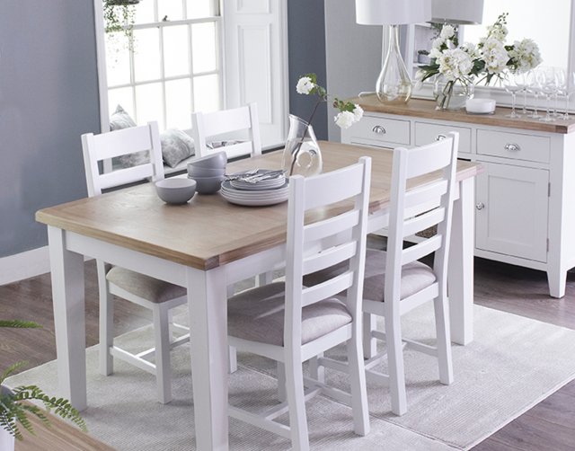 St Ives White Painted 1 2 Erfly Table Furniture World - How To Paint A Wooden Dining Table White