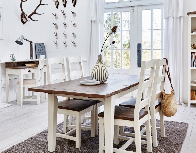 Extending Dining Table, Weathered Wood Dining Table