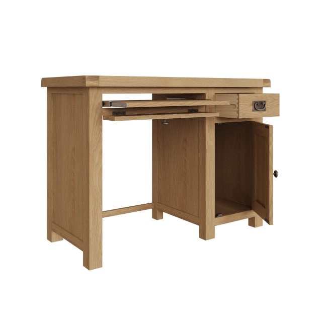 Light Rustic Oak Single Computer Desk