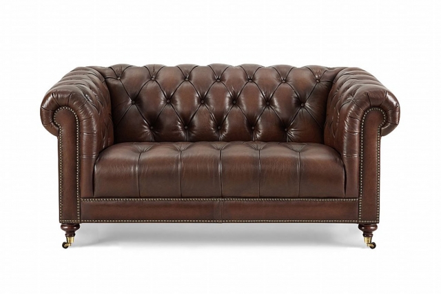 Hyde Line Buckley Leather Chesterfield 2 Seater Sofa