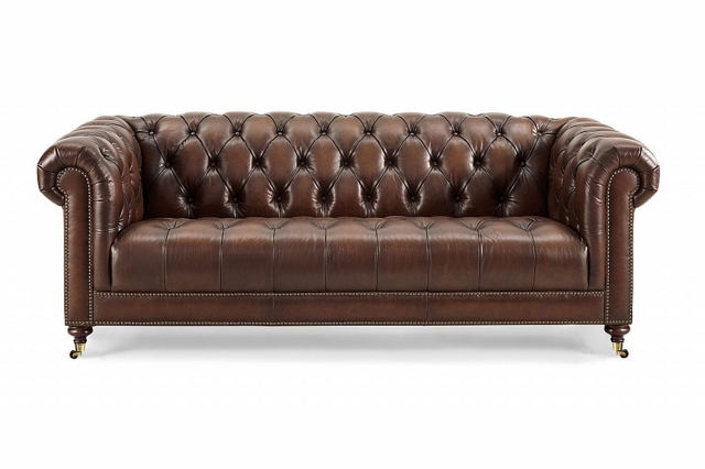 Hyde Line Buckley Leather Chesterfield 3 Seater Sofa