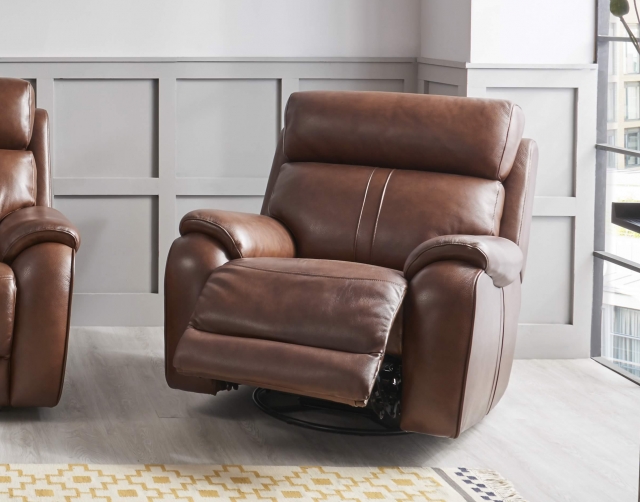 La Z Boy Winchester Leather Chair, Clyde Dark Brown Leather Power Reclining Sofa