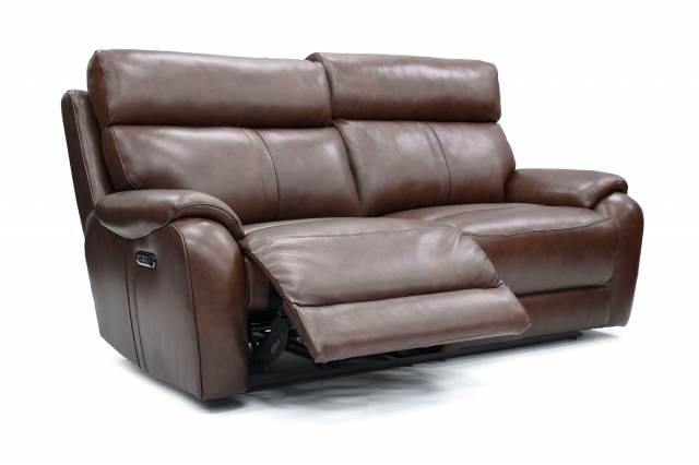 Lazy boy shop brown leather couch