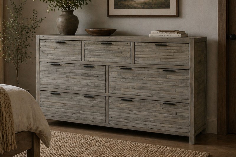 Tuscan Springs Reclaimed Wood 7 Drawer Wide Chest of Drawers Tuscan Springs Reclaimed Wood 7 Drawer Wide Chest of Drawers