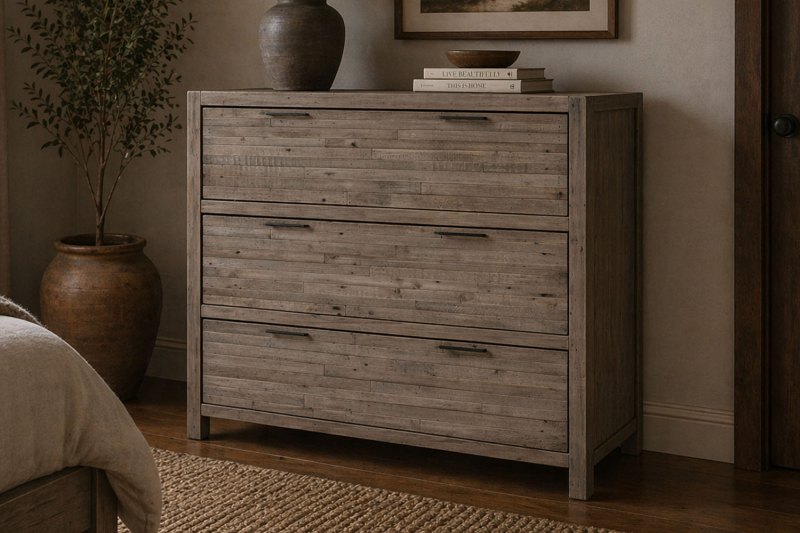 Tuscan Springs Reclaimed Wood 3 Drawer Chest of Drawers Tuscan Springs Reclaimed Wood 3 Drawer Chest of Drawers
