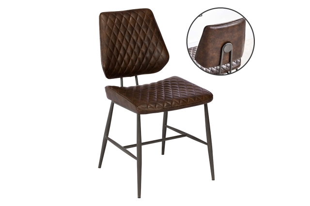 Baker Furniture Dalton Quilted Dark Brown Dining Chair