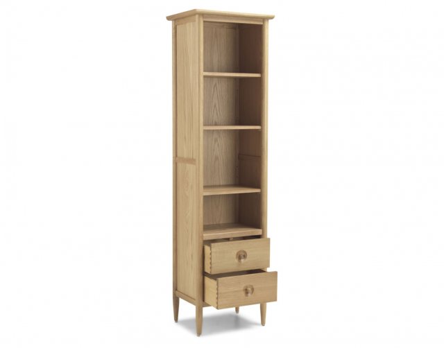 Henley Solid Oak Slim Bookcase With, Solid Oak Slim Bookcase