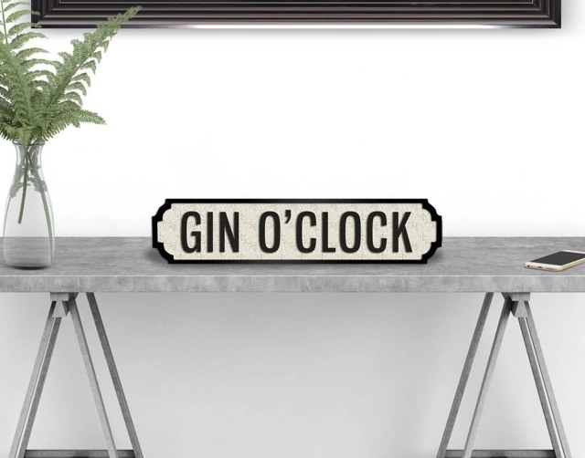 GIN O'CLOCK Vintage Road Sign / Street Sign GIN O'CLOCK Vintage Road Sign / Street Sign
