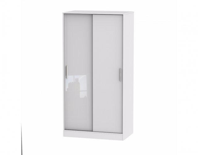 Belgravia High Gloss Sliding Wardrobe (100cm wide) Furniture World