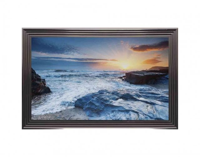 Rocky Beach Print With Metallic Frame Rocky Beach Print With Metallic Frame