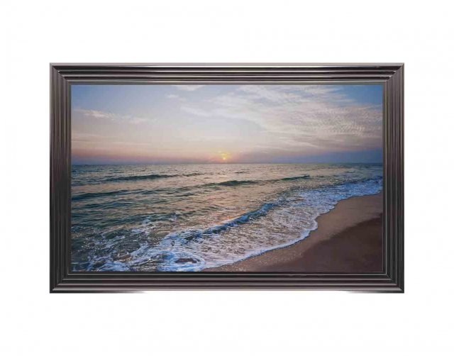 Beach Shoreline Print With Metallic Frame Beach Shoreline Print With Metallic Frame