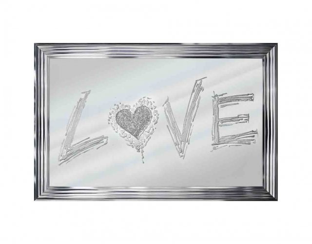 Love Mirror Picture With Chrome Frame Love Mirror Picture With Chrome Frame