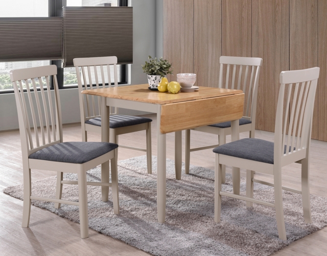 Annaghmore Furniture Alaska Painted Compact Square Drop Leaf Dining Table Set & 4 Chairs