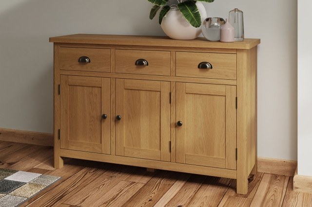 Oak City - Milan Oak 3 Door Sideboard Oak City - Milan Oak 3 Door Sideboard