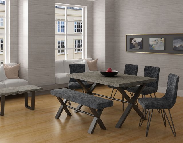 Classic Furniture Forge Stone Effect 190 Dining Set