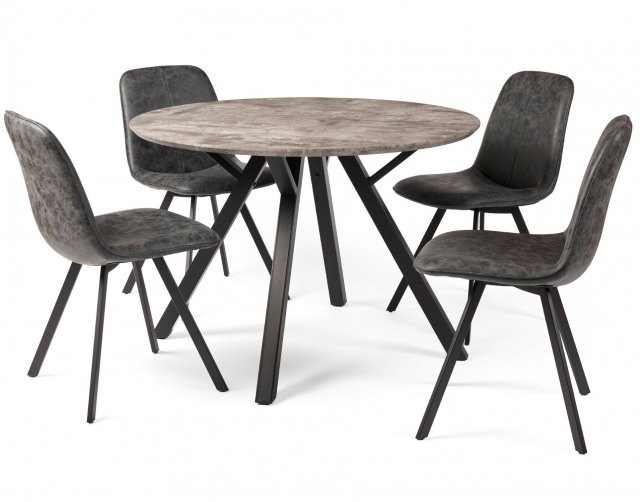 Titan Compact Round Dining Table Set, Round Kitchen Table And Chairs Set For 4