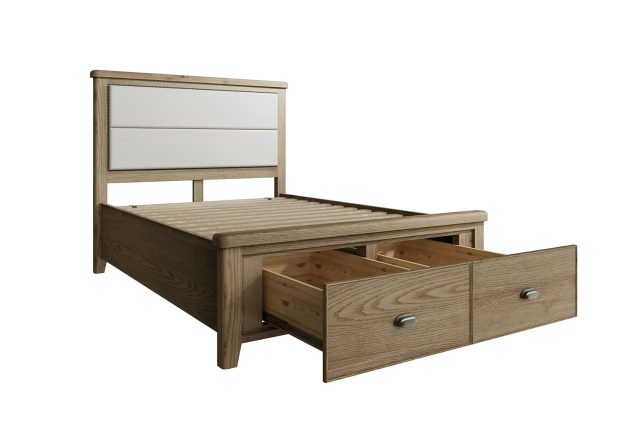 King size bed frame with fabric headboard deals
