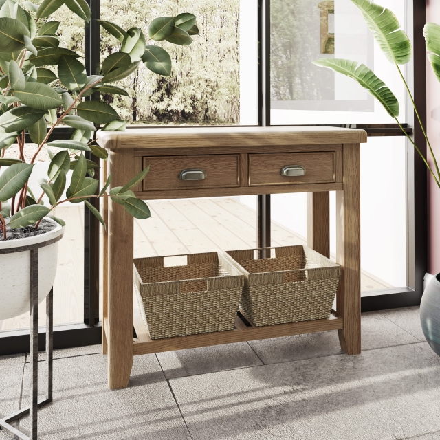 Kettle Interiors Smoked Oak Console Table