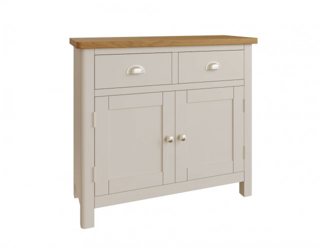 Oak City Dorset Painted Truffle Grey Oak 2 Door 2 Drawer Small Sideboard