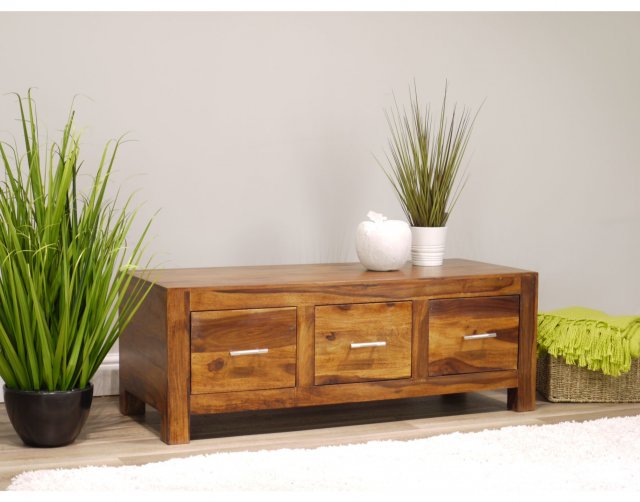 IFD Oak City - Indiana Rosewood 3 Drawer Coffee Table