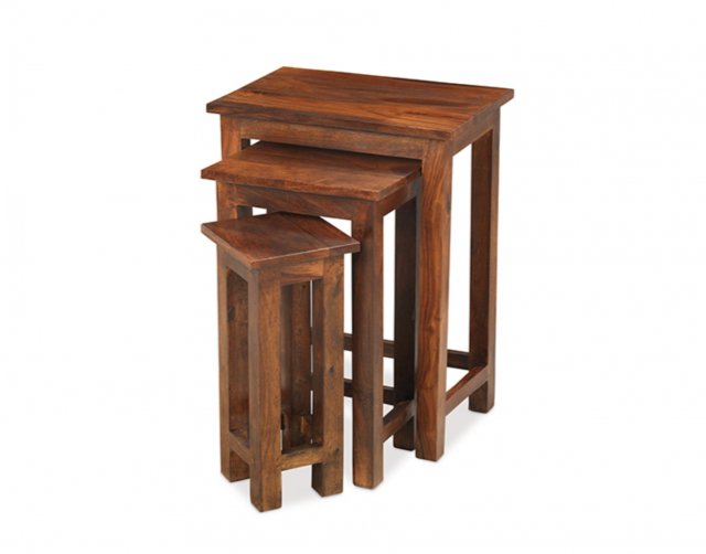 Heritage Oak City - Maharajah Indian Rosewood Thacket Tall Nest of 3 Tables