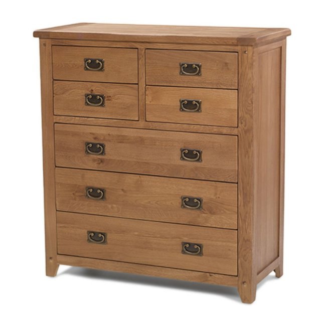 Oak City Monaco Rustic Oak 4 over 3 Chest of Drawers Furniture World