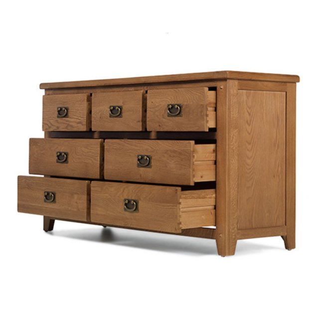 Oak City Monaco Rustic Oak 7 Drawer Chest Furniture World