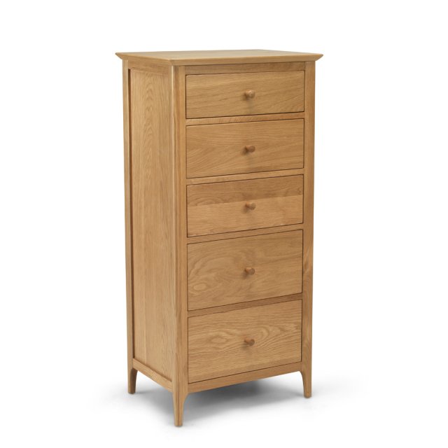 Heritage Oak City - Oregon 5 Drawer Tall Chest of Drawers