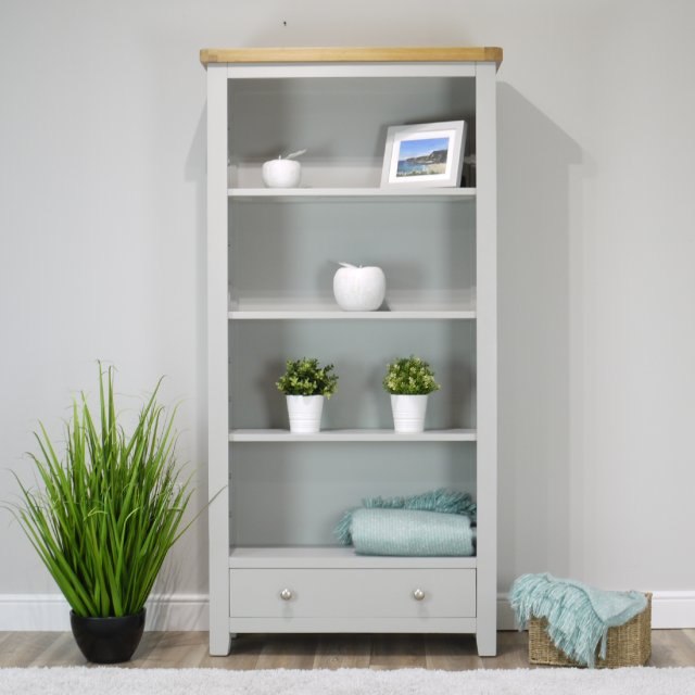 Oak City Sydney Painted French Grey Large Bookcase Furniture World